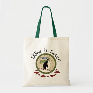Tote Bag T-shirts et cadeaux de vacances Skiing Penguin