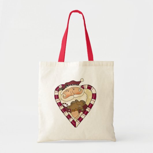 Tote Bag T-shirts et cadeaux Ginger Heart Père Noël (Devant)