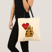 Tote Bag T-shirts et cadeaux Heart and Striped Cat (Devant (produit))