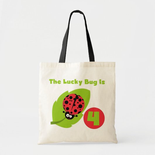 Tote Bag T-shirts et cadeaux Lucky Bug 4th Birthday (Devant)