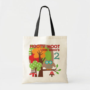 Tote Bag T-shirts et cadeaux Owl 2nd Birthday