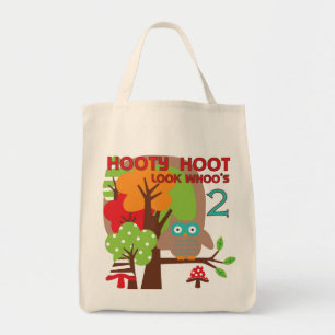 Tote Bag T-shirts et cadeaux Owl 2nd Birthday