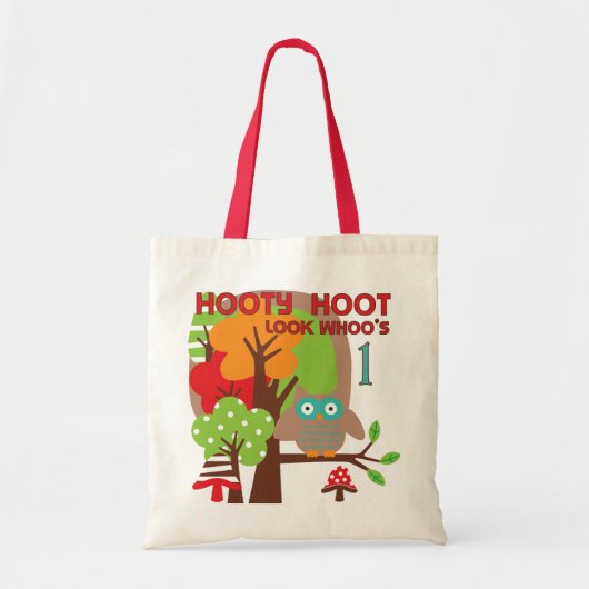 Tote Bag T-shirts et cadeaux Owl First Birthday (Devant)