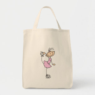 Tote Bag T-shirts et cadeaux roses de patineur artistique