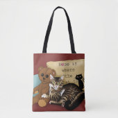 Tote Bag Tabby Accueil Chat Bourgogne (Devant)
