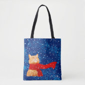 Tote Bag Tabby aime la neige (Devant)