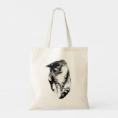 Tote Bag Tabby Cat Monochrome Fourre-tout (Dos)