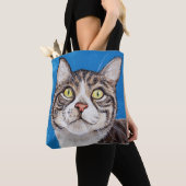 Tote Bag Tabby Cat Peinture (De près)