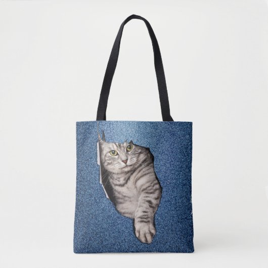 Tote Bag Tabby domestique - chaton (Devant)