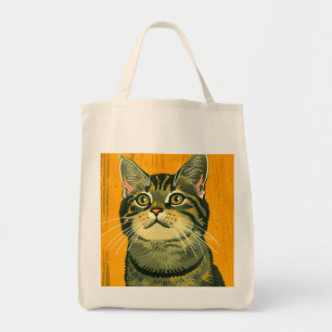 Tote Bag Tabby rayé minimaliste gris
