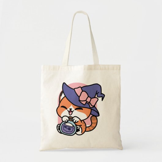 Tote Bag Tabby Witch Brew – Joli Design de Chat d'Halloween (Devant)
