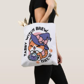 Tote Bag Tabby Witch Brew – Joli Design de Chat d'Halloween (De près)