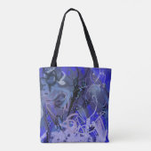 Tote Bag Tableau abstrait bleu (Dos)