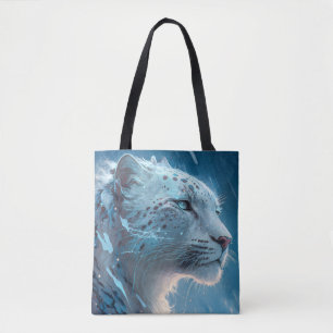 Tote Bag Tableau animal léopard de neige Peinture d'art de
