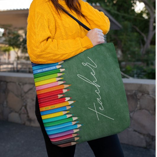 Tote Bag Tableau de bord de l'enseignant mignon personnalis