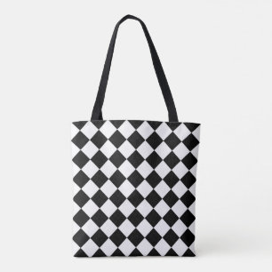 Tote Bag Tableau de bord noir et blanc À damiers Drapeau