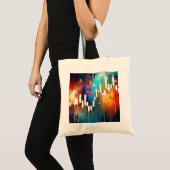 Tote Bag Tableau de chandeliers colorés peinture abstraite (Devant (produit))