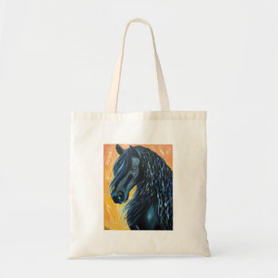 Tote Bag Tableau de Cheval Noir