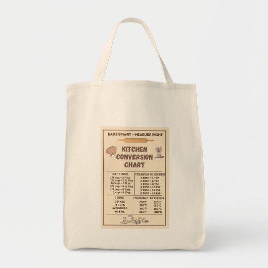 Tote Bag Tableau de conversion de cuisine (Devant)