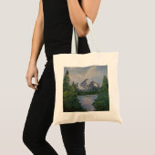 Tote Bag Tableau de style Bob Ross #2 (Devant (produit))