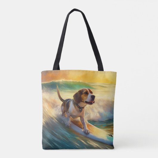 Tote Bag Tableau de surf de plage beagle (Dos)