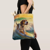 Tote Bag Tableau de surf de plage beagle (De près)