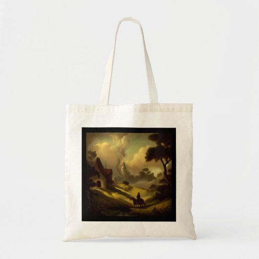 Tote Bag Tableau Imaginaire 2 - Paysage médiéval (Devant)