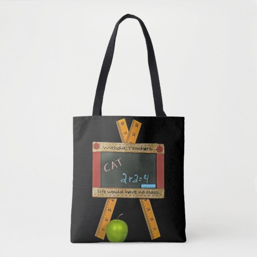 Tote Bag tableau noir enseignant avec citation inspirante (Devant)
