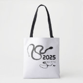 Tote Bag Tableau original 1 serpent Nouvel An chinois 2025  (Devant)