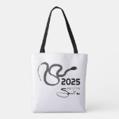 Tote Bag Tableau original 1 serpent Nouvel An chinois 2025  (Dos)