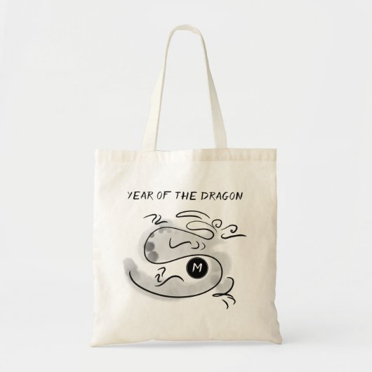 Tote Bag Tableau original 2 année de dragon 2024 Monogramme (Devant)