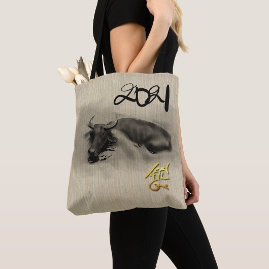 Tote Bag Tableau original eau Buffalo Ox Nouvel An AoTB (De près)