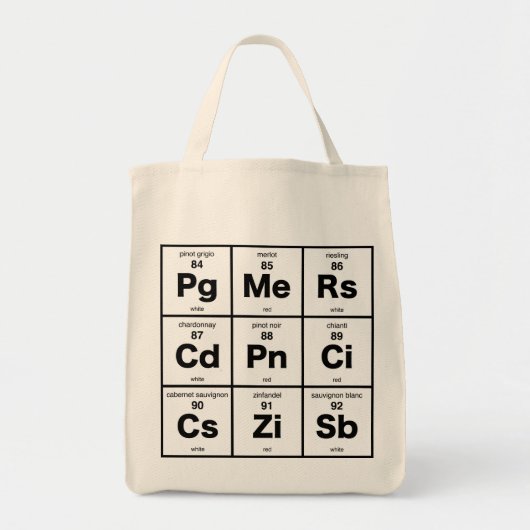 Tote Bag Tableau périodique des vins (Devant)