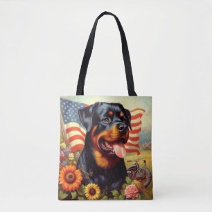 Tote Bag Tableau vintage Rottweiler