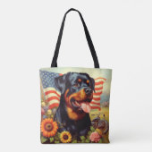 Tote Bag Tableau vintage Rottweiler (Dos)