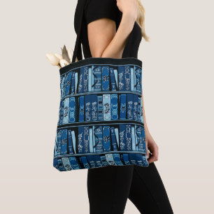 Tote Bag Tablettes de livres bleus Livres Vintages