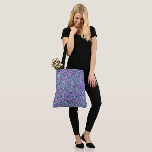 Tote Bag Tache colorée psychédélique (Sur le modèle)