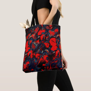 Tote Bag Taches rouges extrêmes sur les bords gris un arriè