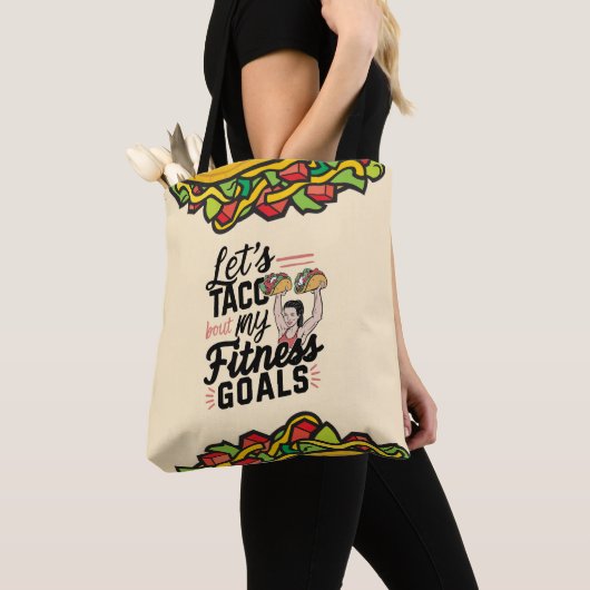 Tote Bag Taco ‘À propos de mes objectifs de remise en forme (De près)