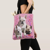 Tote Bag Tague de papillon de bouledogue français (De près)