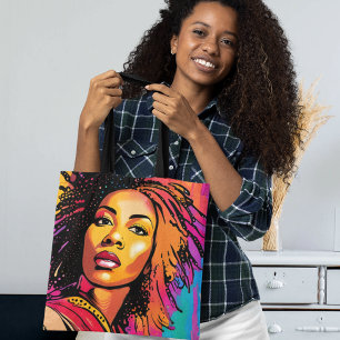 Tote Bag Tahlia belle femme noire style pop art