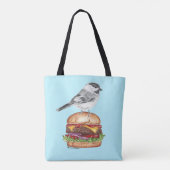 Tote Bag Tahoe Black Capped Chickadee Cheeseburger Bird Dk (Dos)