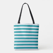 Tote Bag Tailles Turquoise et blanche (Dos)