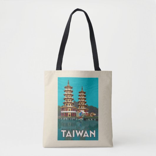 Tote Bag Taïwan | Pagode Du Dragon Et Du Tigre (Devant)