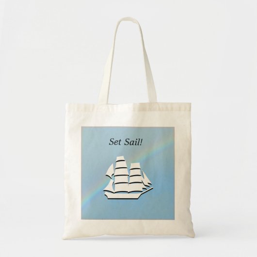 Tote Bag - Tall Ship with Rainbow Arch (Voorkant)