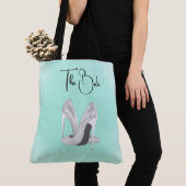 Tote Bag Talons argentés sur mint (De près)