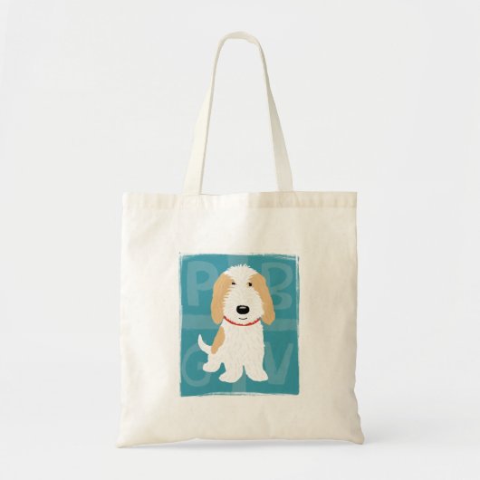 Tote Bag Tan & Blanc PBGV (Devant)