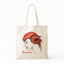 Tangerine Orange Haired Woman Portrait Pop Art