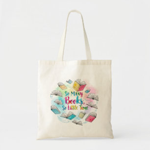 Tote Bag Tant De Livres, Si Peu De Temps - Aquarelle Volant