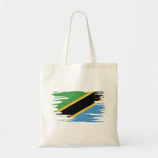 Tote Bag Tanzanie Drapeau pinceau (Devant)